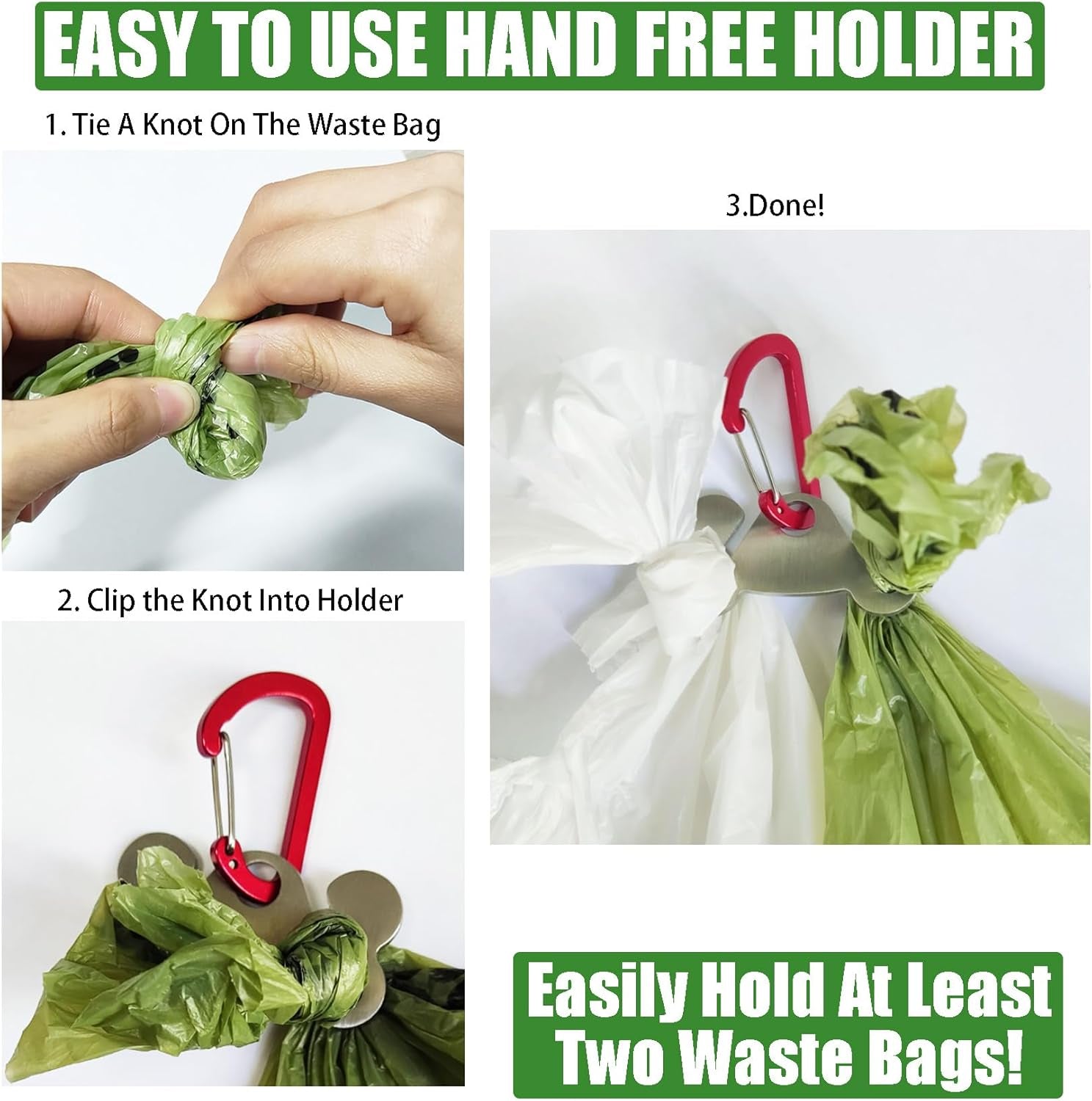 1PC Dog Poop Bag Holder, Waste Bag Holder, Dog Poop Bag Carrier, Hand Free Holder